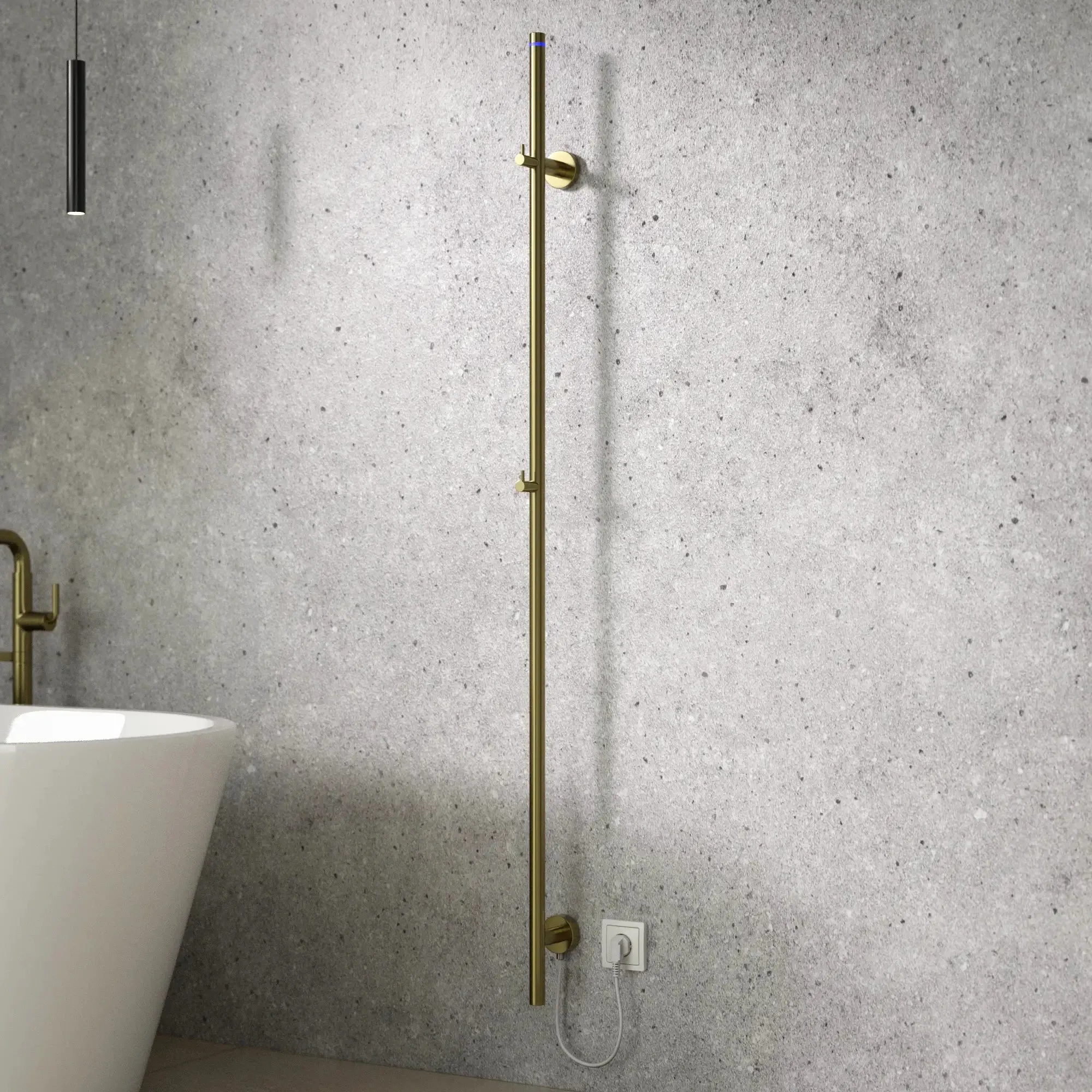 Sèche-serviettes électrique doré 70W 150 cm