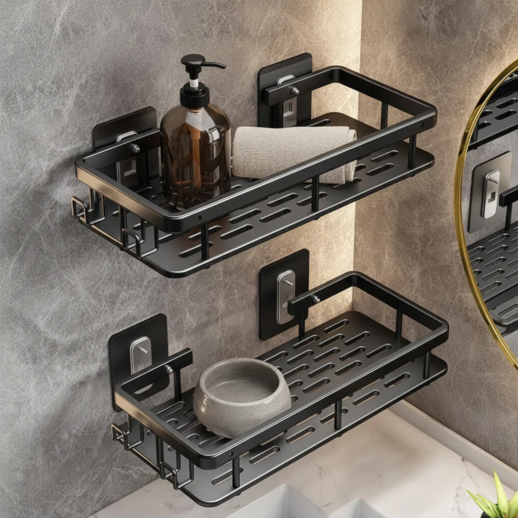 Étagère de douche d'angle sans perçage