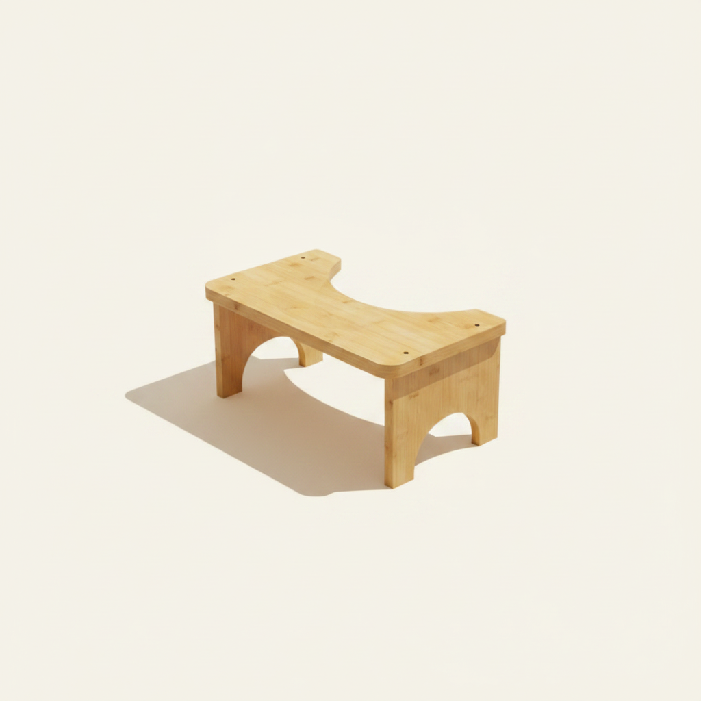 Tabouret de toilette ergonomique en bambou