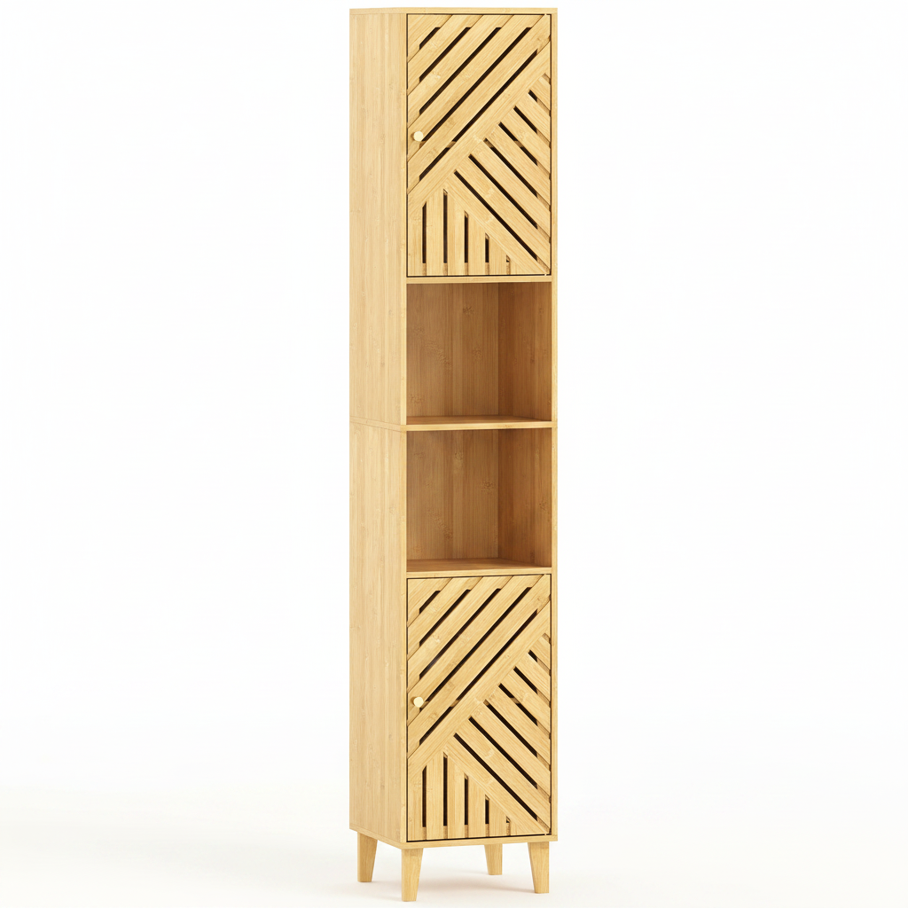 Colonne de salle de bain en bambou 170 cm