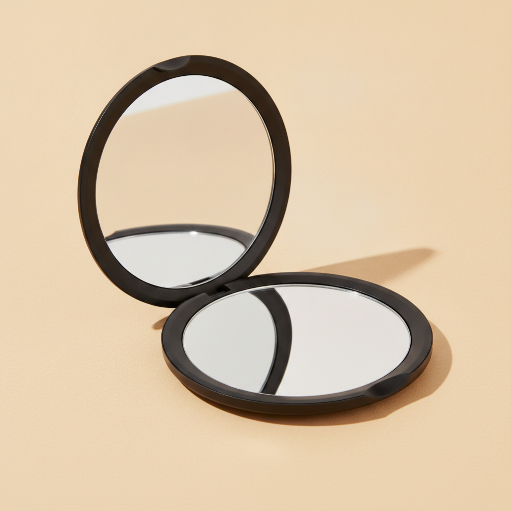 Miroir de poche grossissant double face