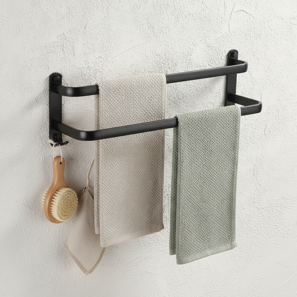 Porte-serviettes mural multi-niveaux