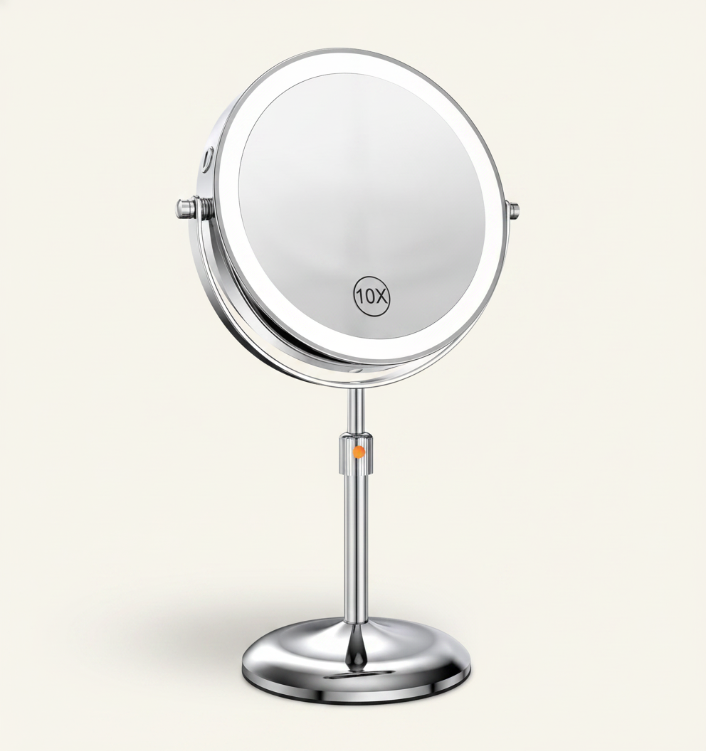 Miroir de maquillage lumineux sur pied 10X