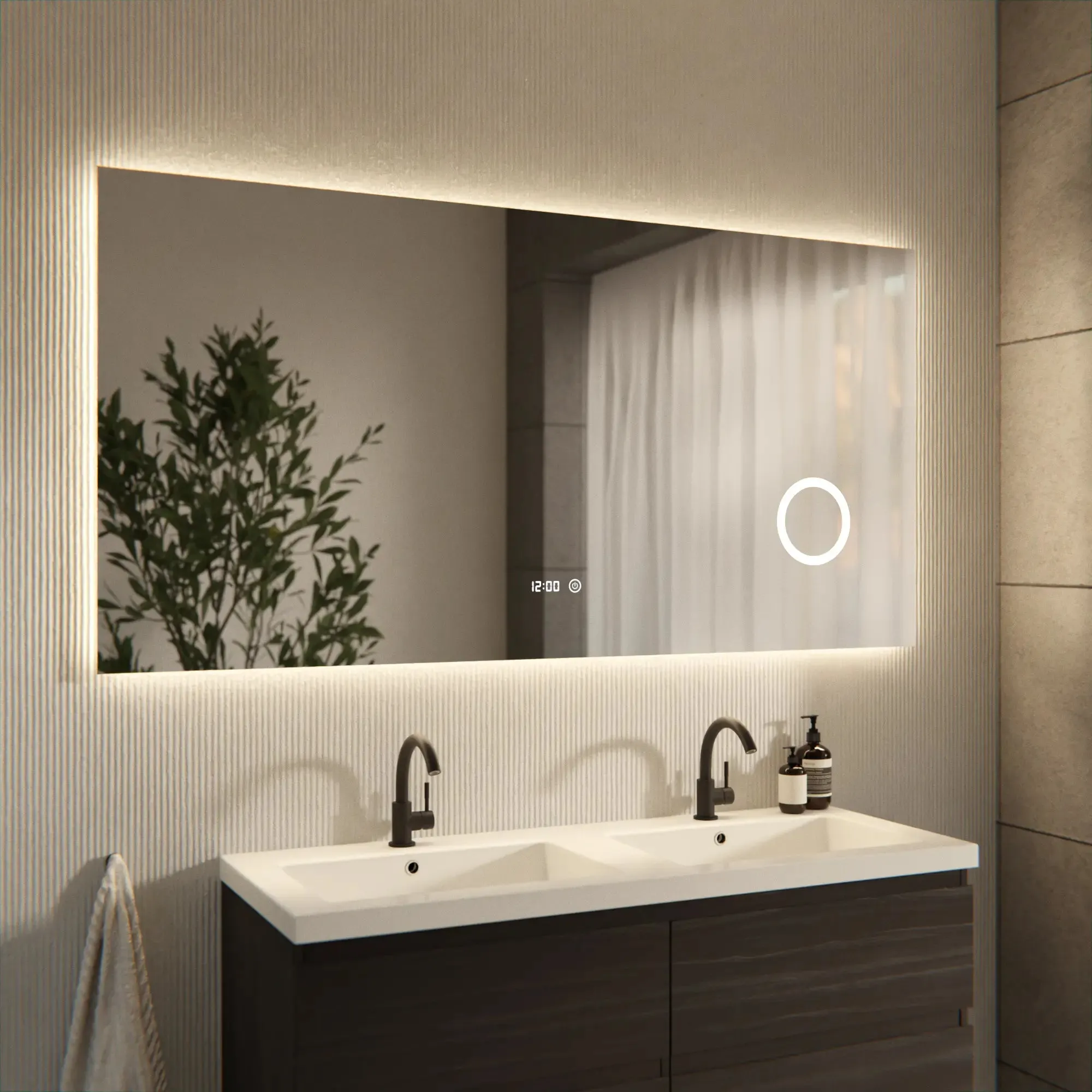 Miroir de salle de bains - 160x80 cm - Sans cadre