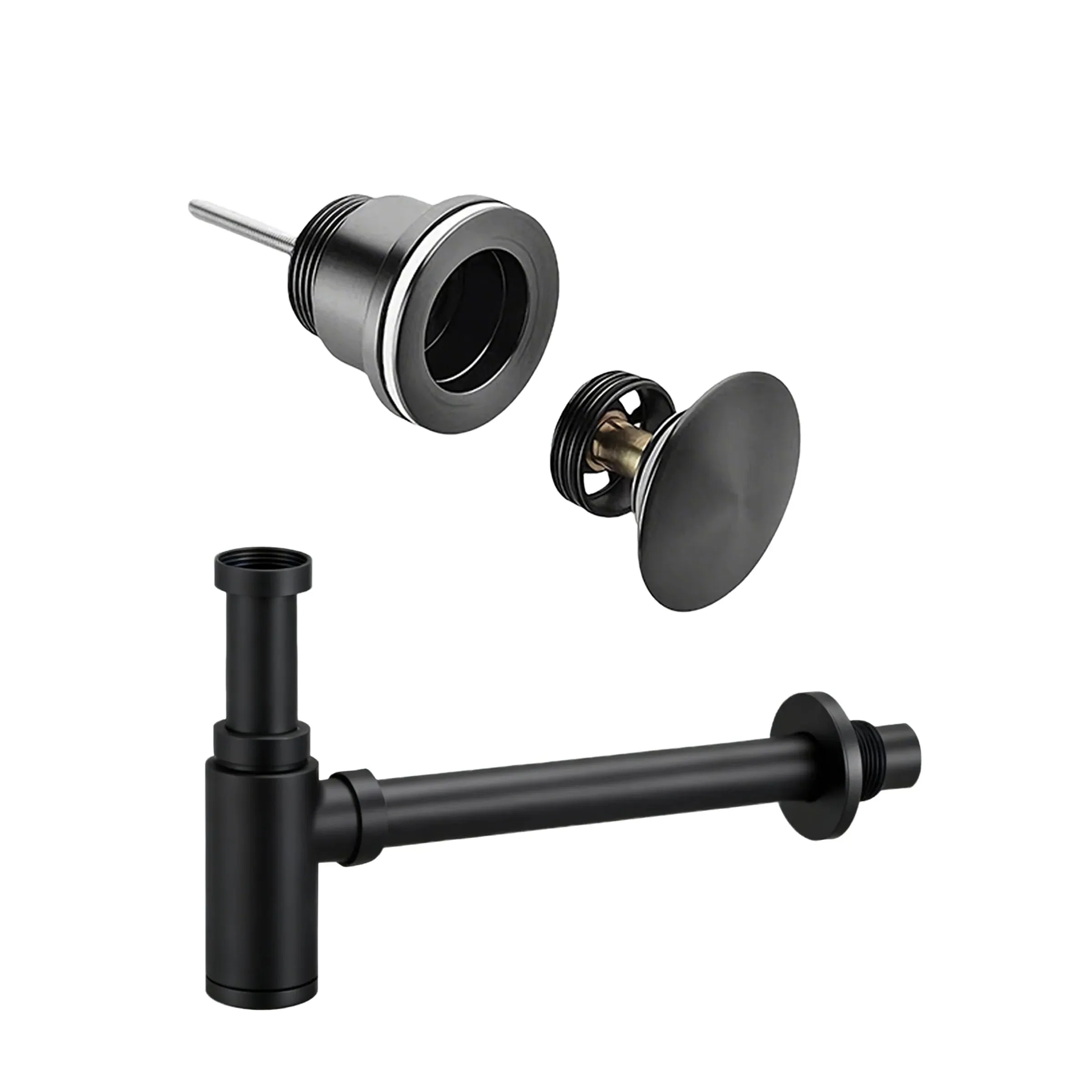 Afvoerset Noir Mat clickwaste afvoerplug & sifron - Précommander