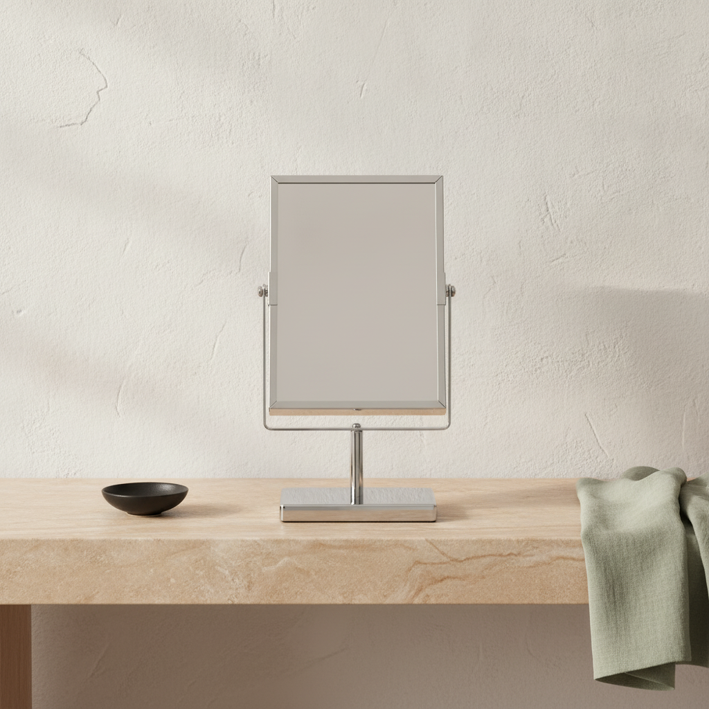Miroir de maquillage grossissant double face