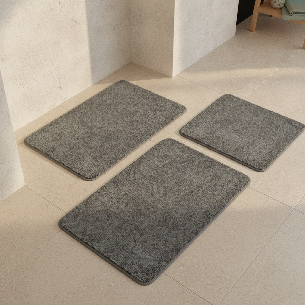 Ensemble tapis de bain absorbant 3 pièces