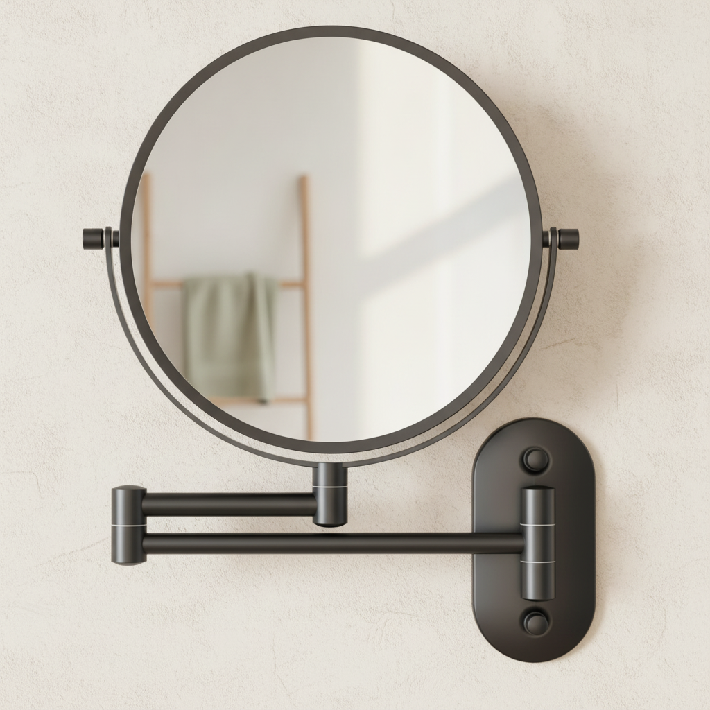 Miroir grossissant mural double face 10x noir