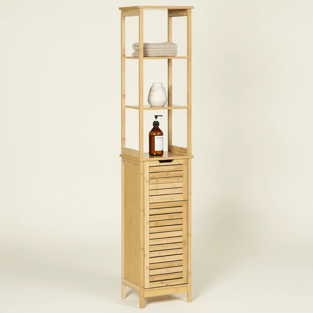 Colonne de salle de bain en bambou