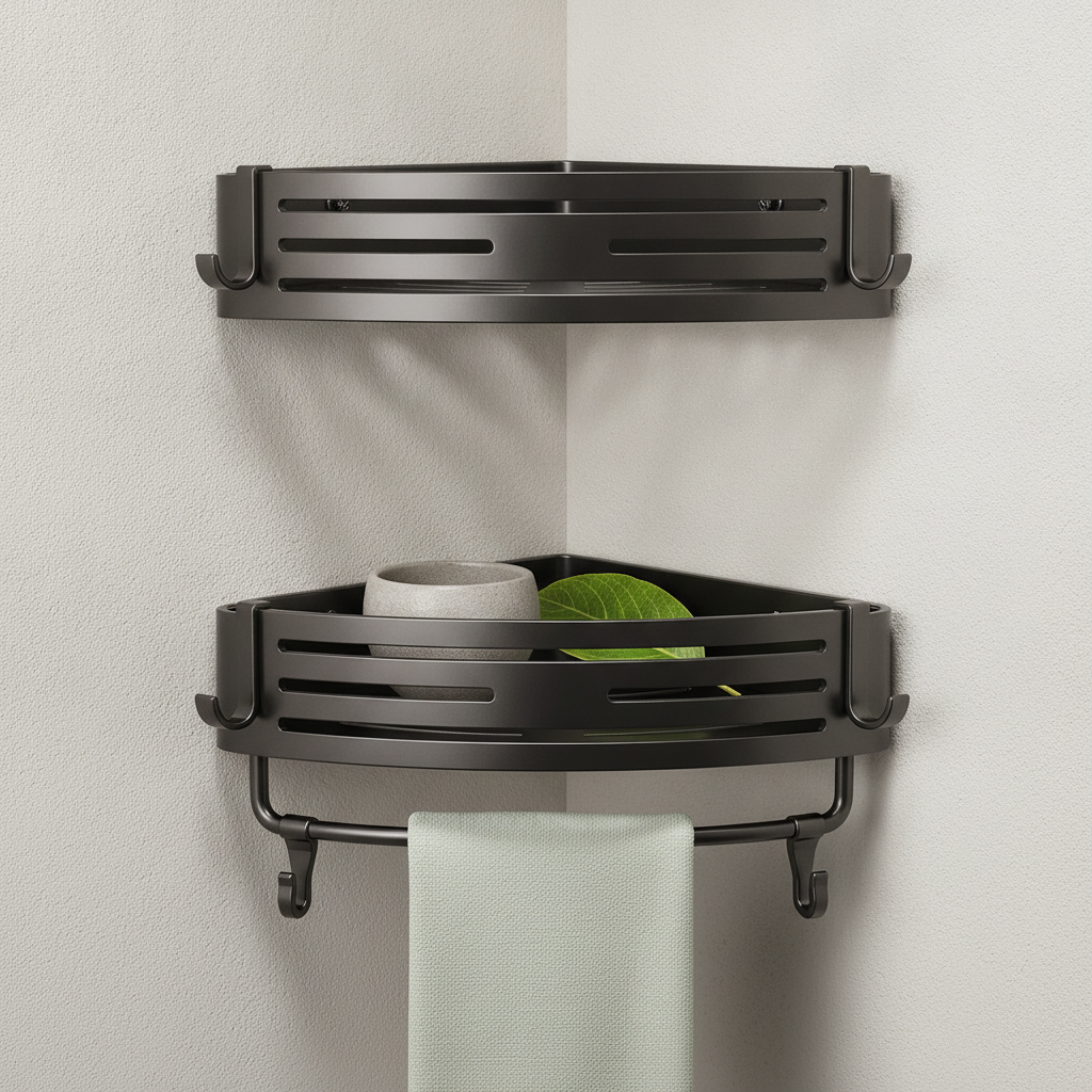 Étagère de douche sans perçage en aluminium