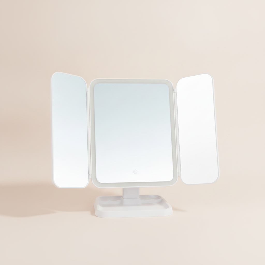 Miroir de maquillage triptyque grossissant 3X/2X/1X