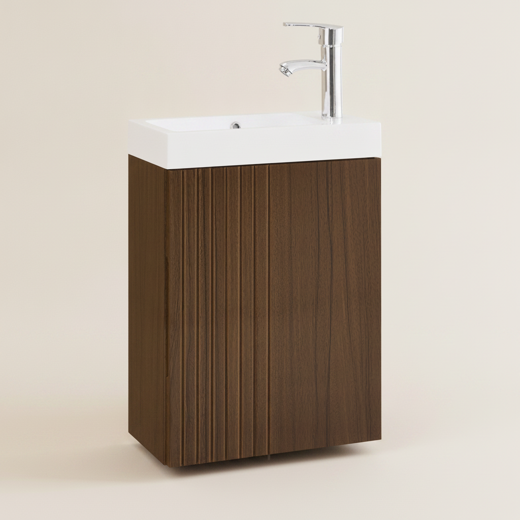 Meuble vasque suspendu compact