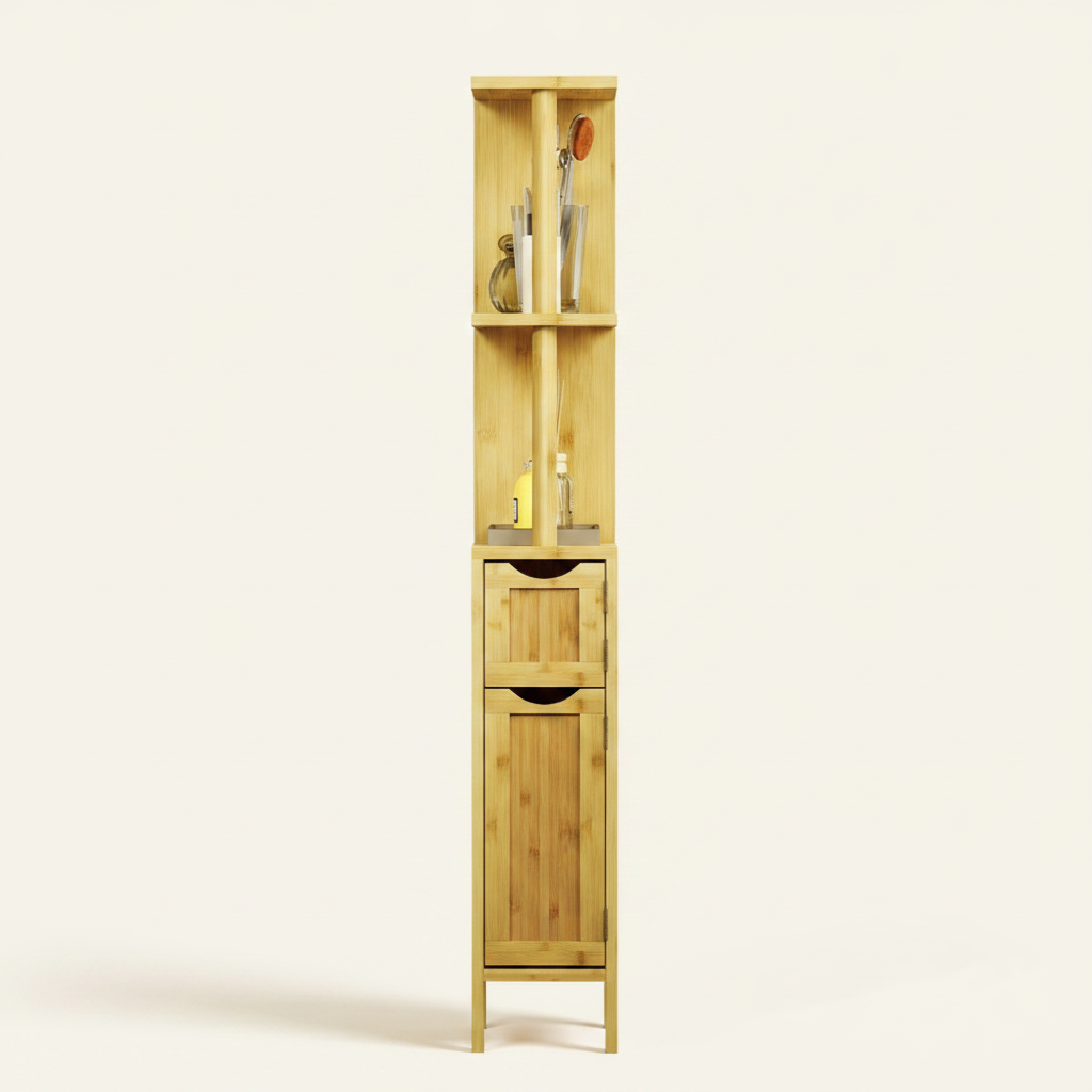 Colonne de salle de bain en bambou 120 cm