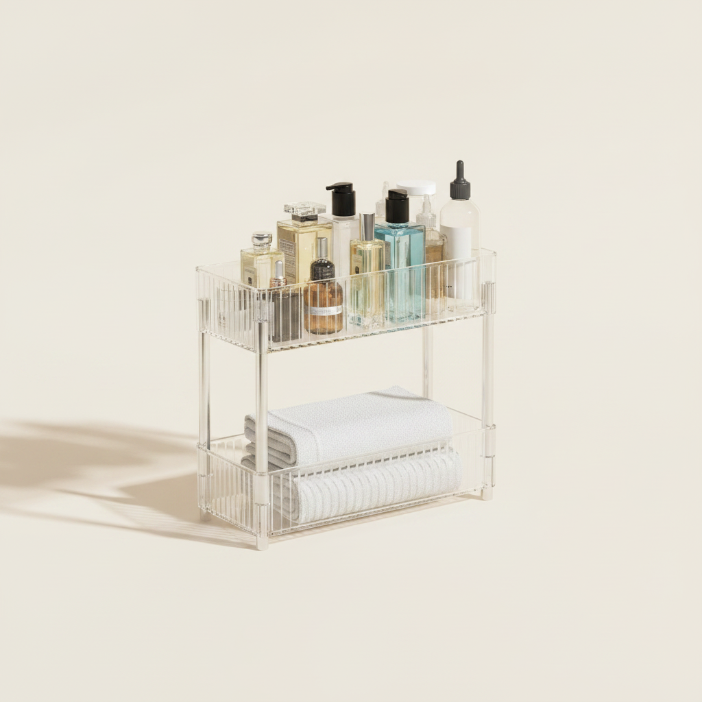 Desserte de salle de bain étroite à roulettes