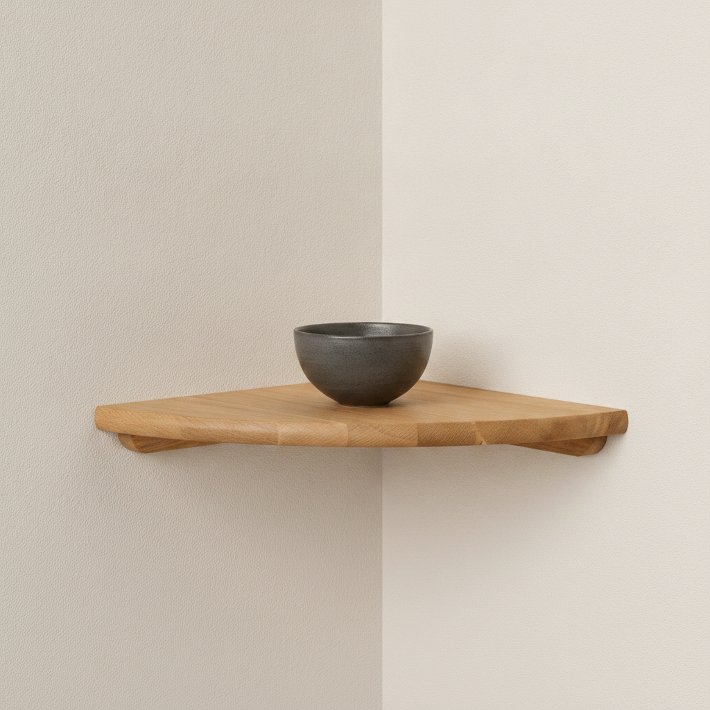 Étagère d'angle murale en bois 15-25 cm