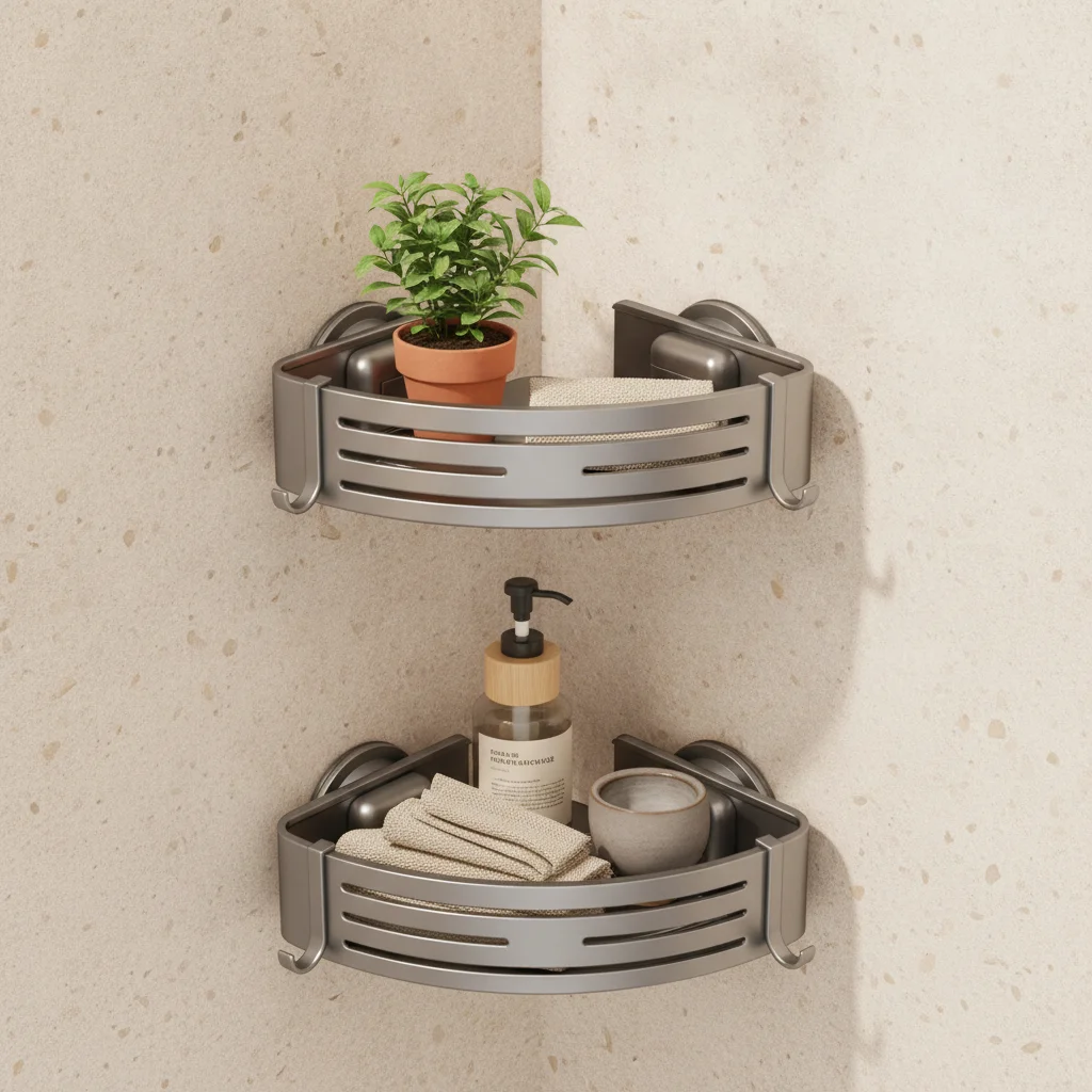 Étagère de douche d'angle à ventouse