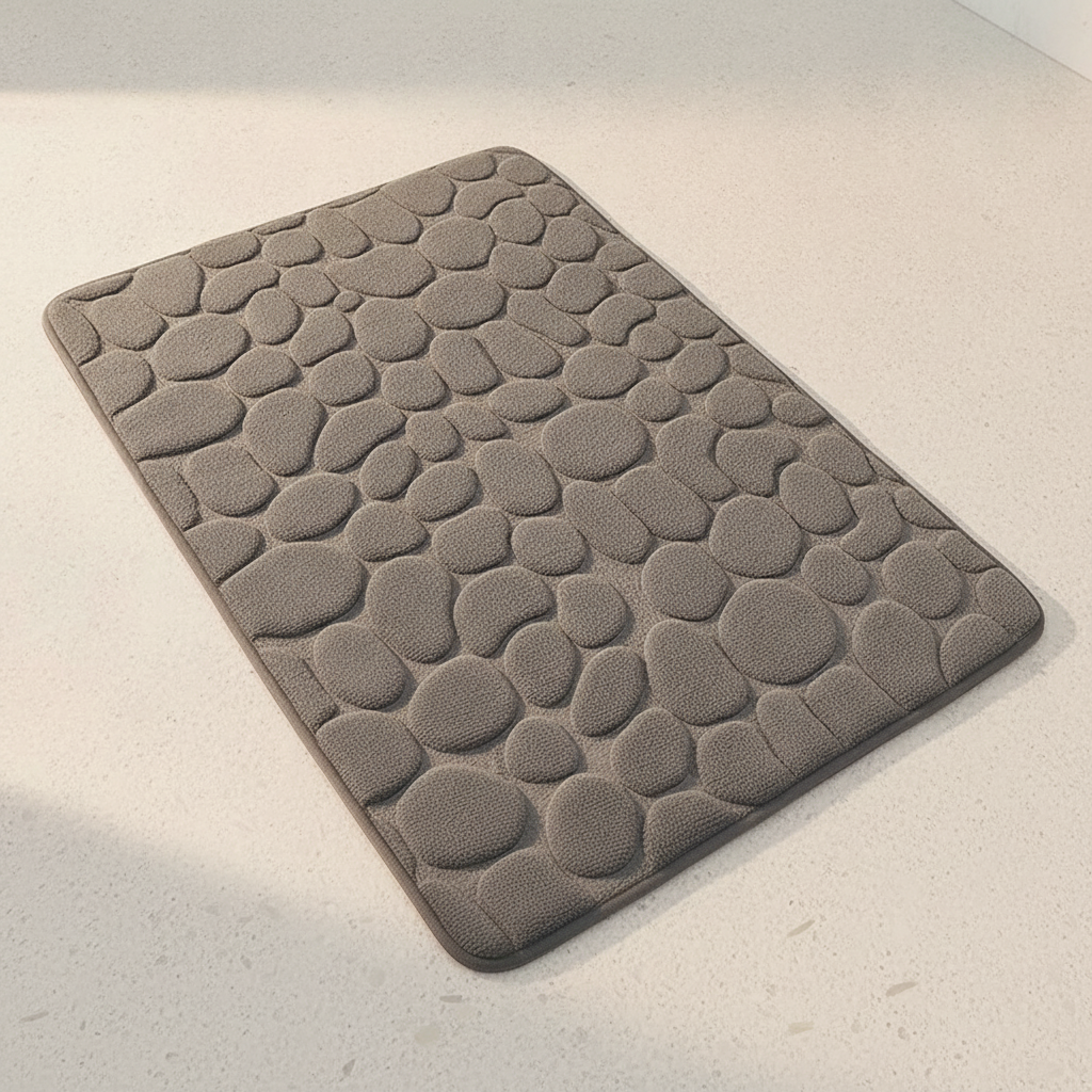 Tapis de bain absorbant effet galets
