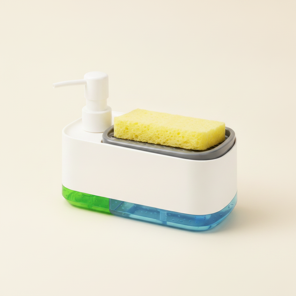 Distributeur de savon avec porte-éponge