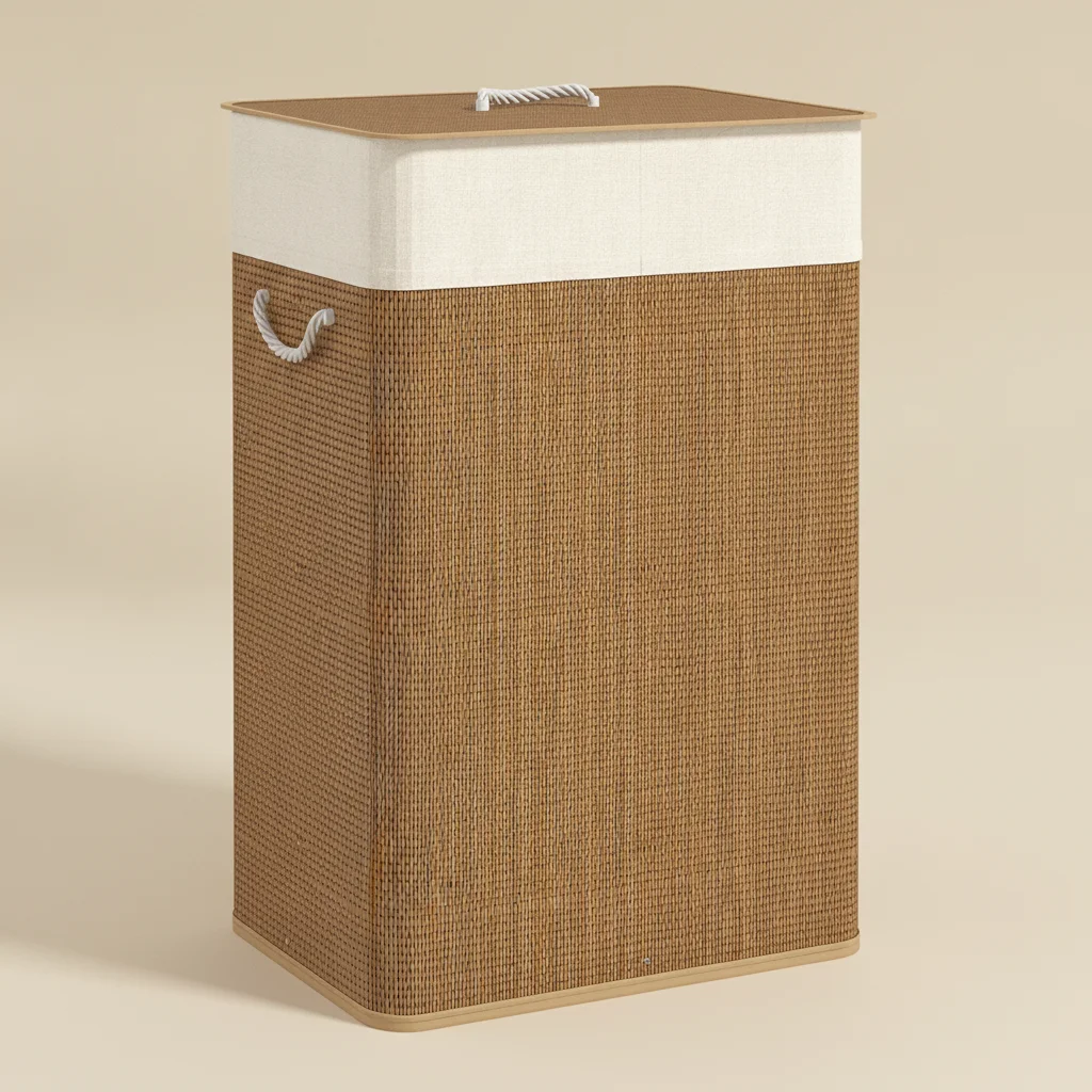 Panier à linge en bambou 72L