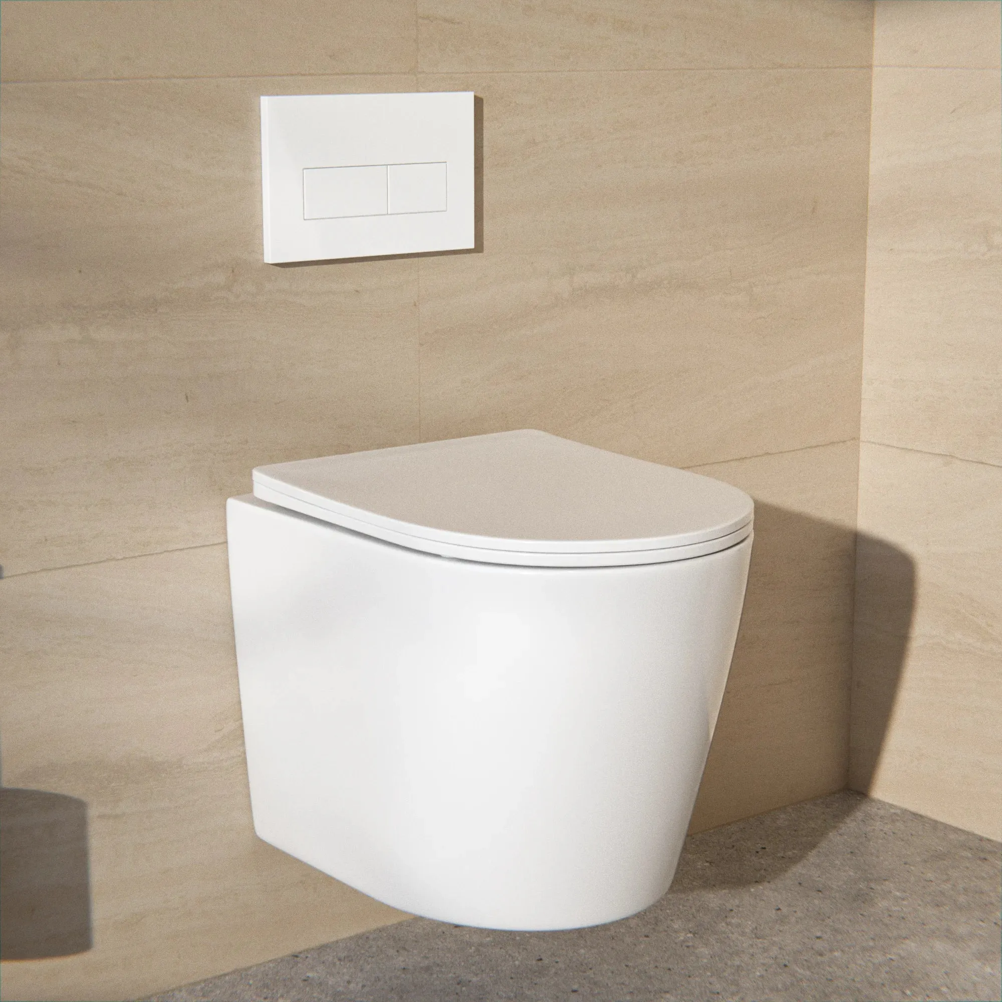 WC Suspendu Varo - Sans Bride - Abattant Soft-Close - Blanc Brillant