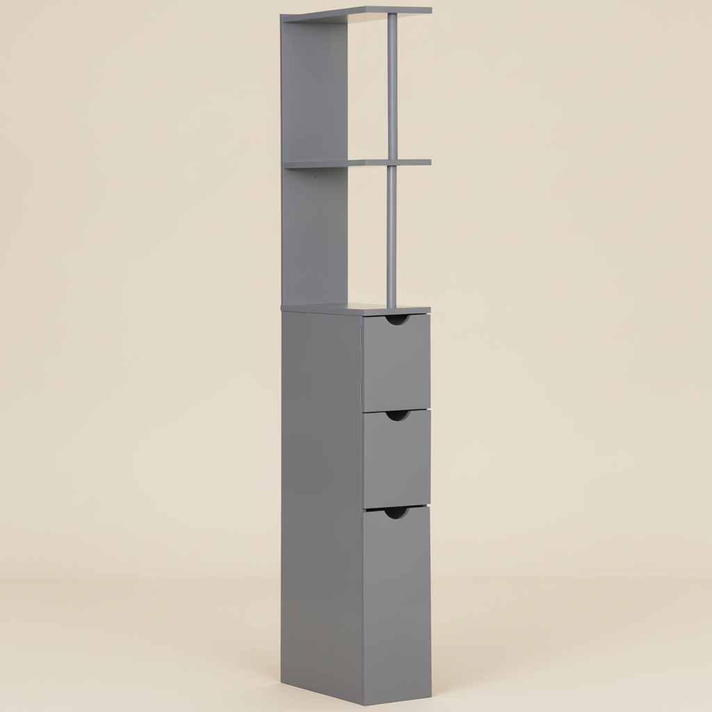 Colonne de salle de bain étroite 15 cm gris