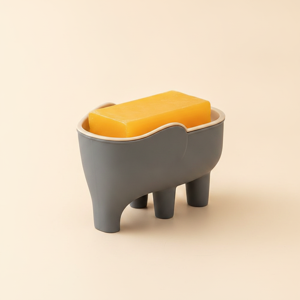 Porte-savon auto-drainant design éléphant