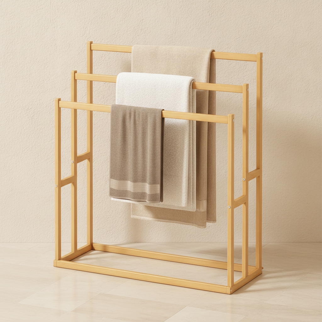 Porte-serviettes sur pied à 3 niveaux