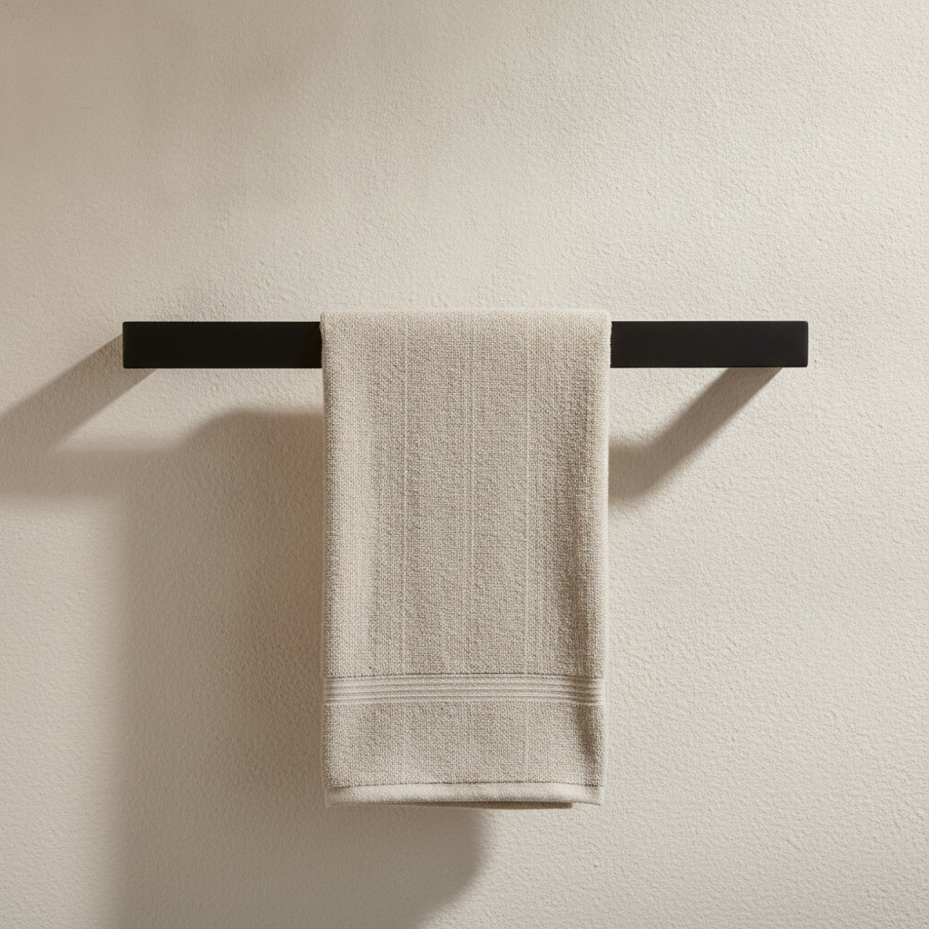 Porte-serviettes mural sans perçage noir mat