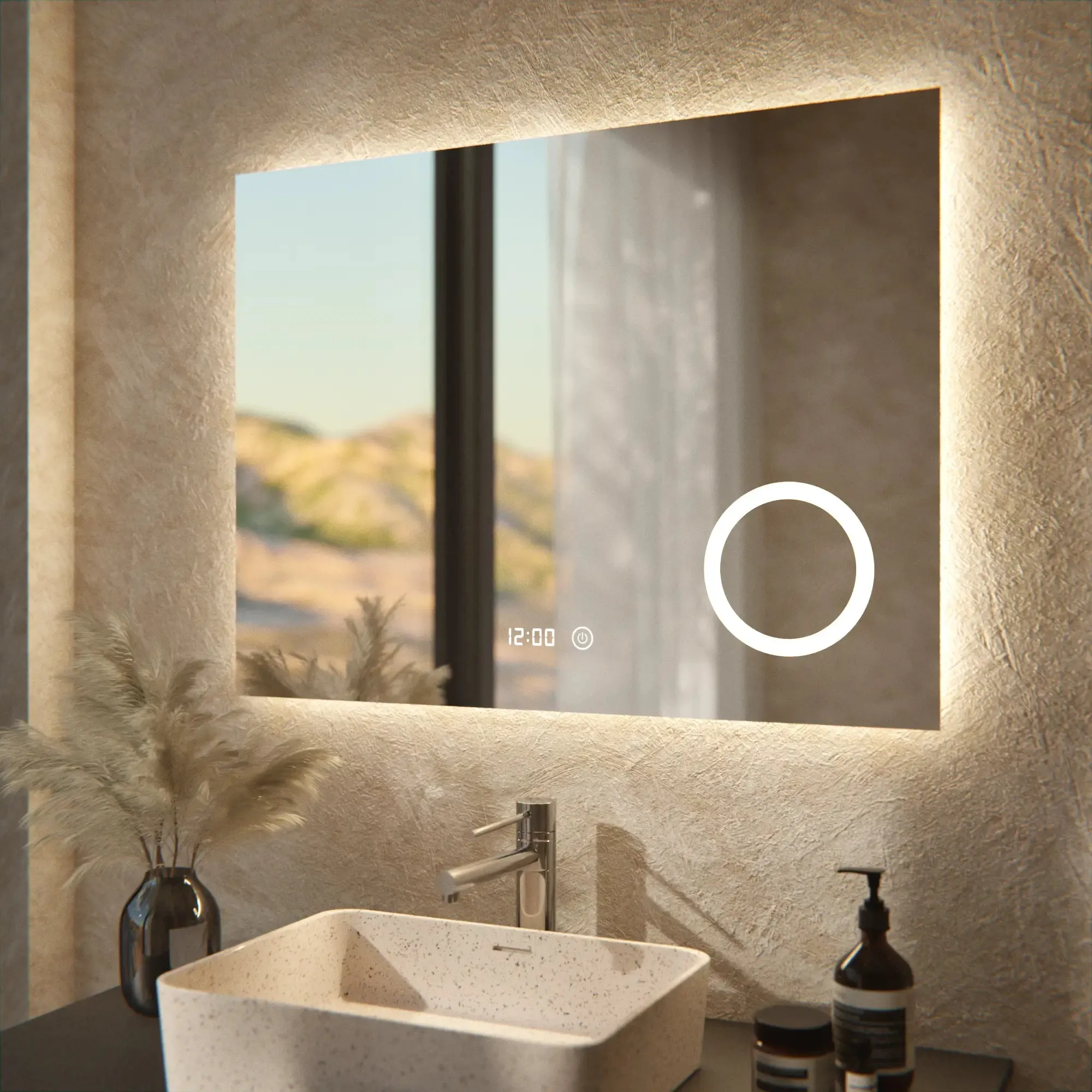 Miroir de salle de bain sans cadre 80x60cm