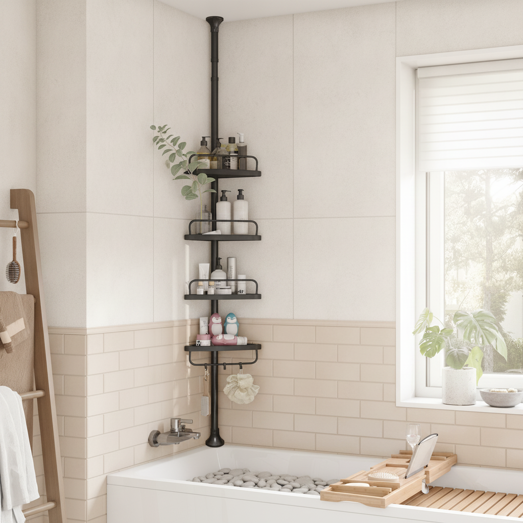 Étagère de douche télescopique 4 niveaux