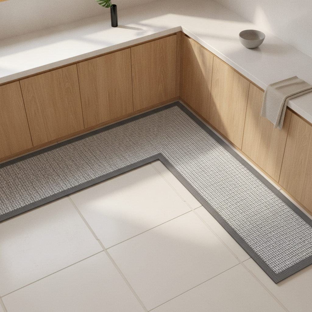Tapis de bain d'angle en diatomite