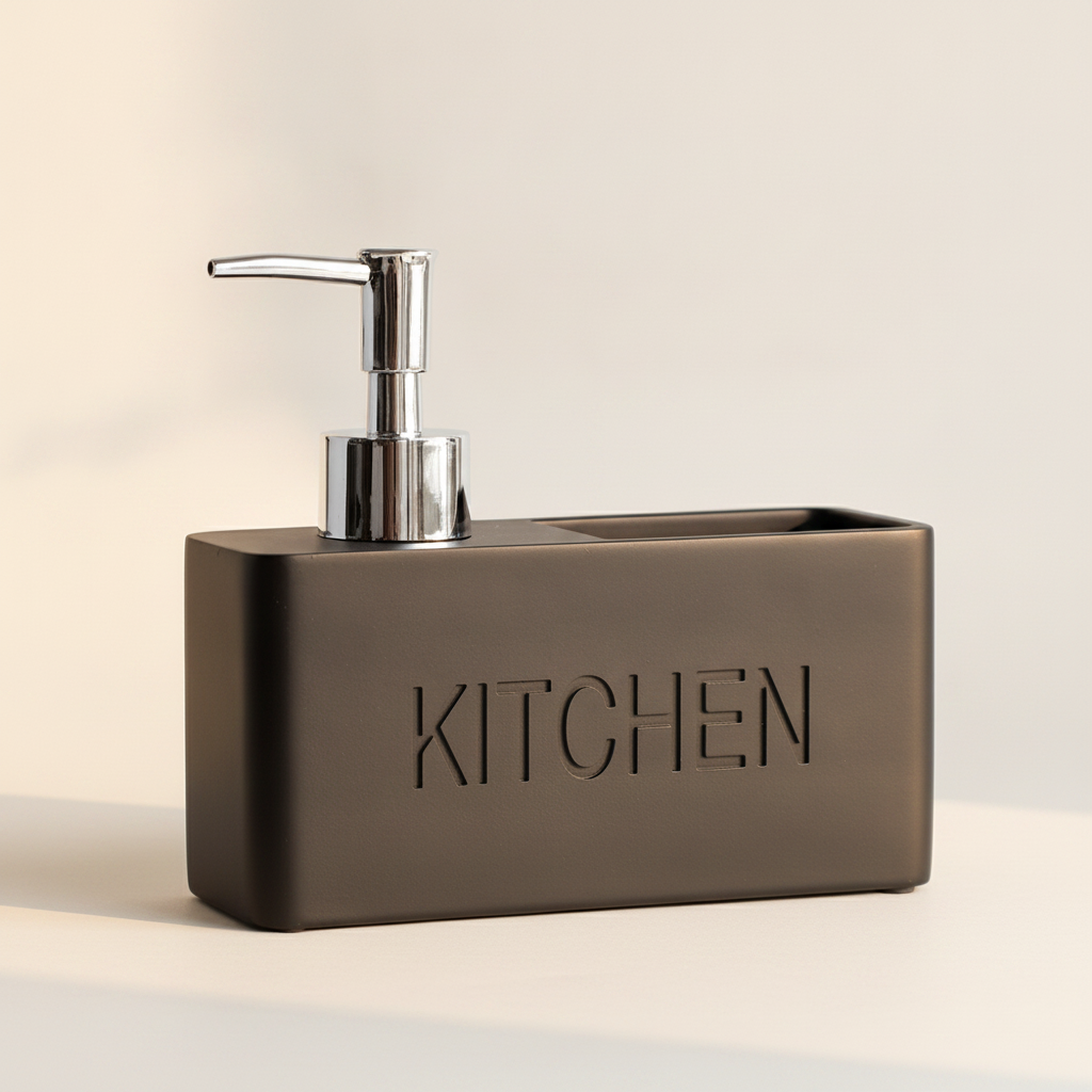 Distributeur de savon avec porte-éponge intégré