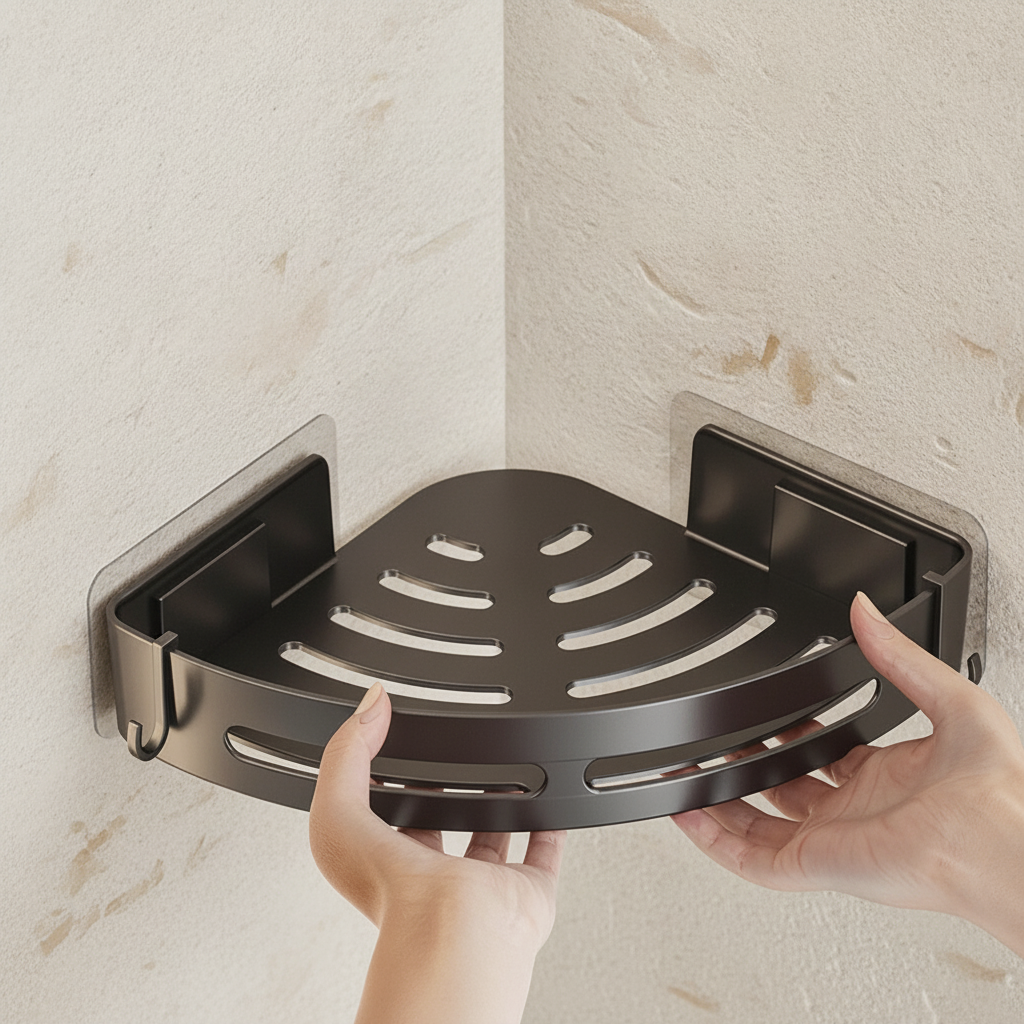 Étagère de douche d'angle sans perçage